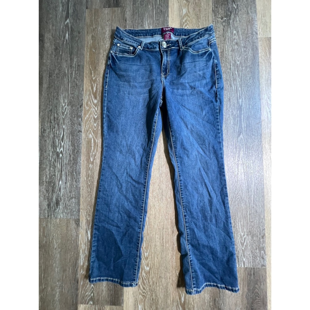 D'mode Bootcut Jeans Womens 15 Blue Rhinestone Cross Embellished Western Bling